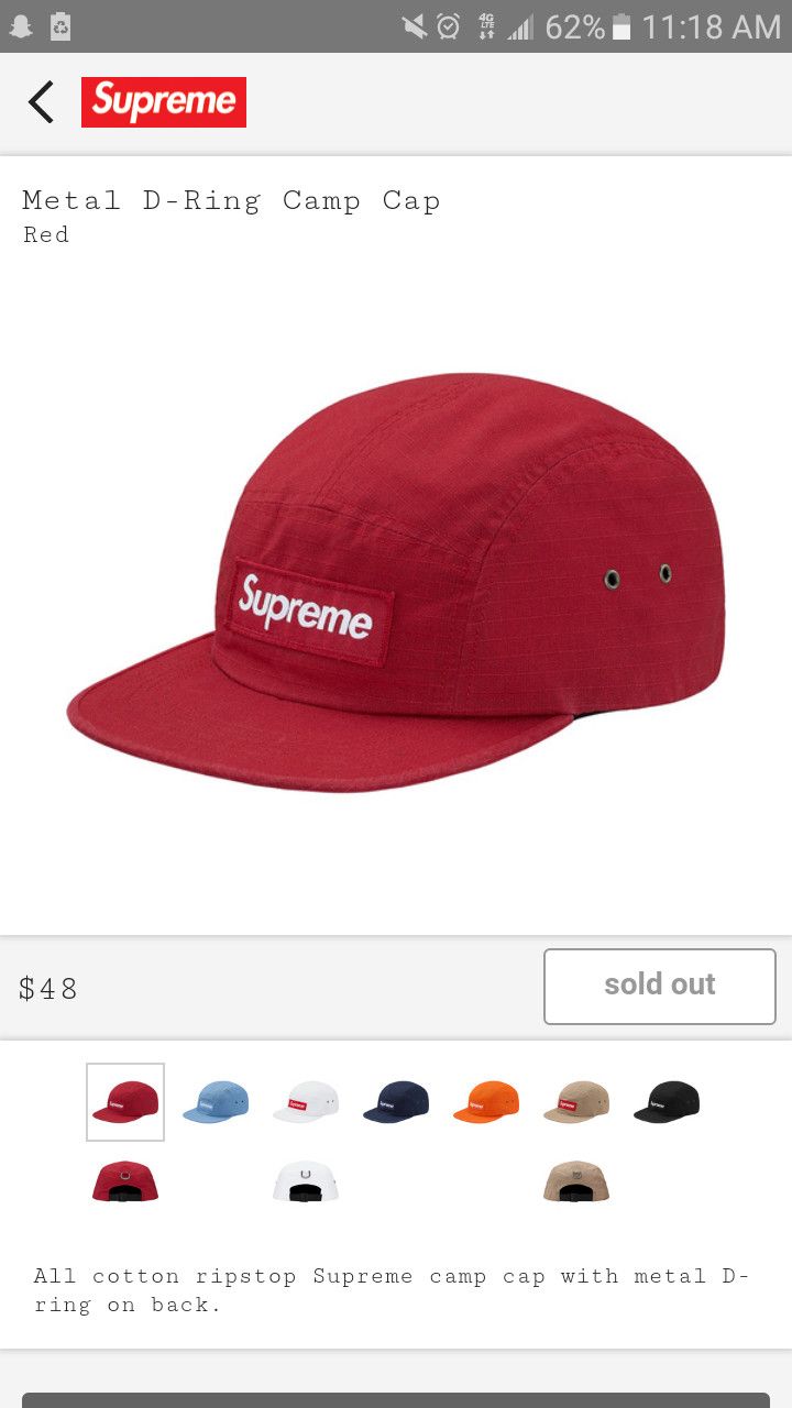 Supreme d ring camp cap online