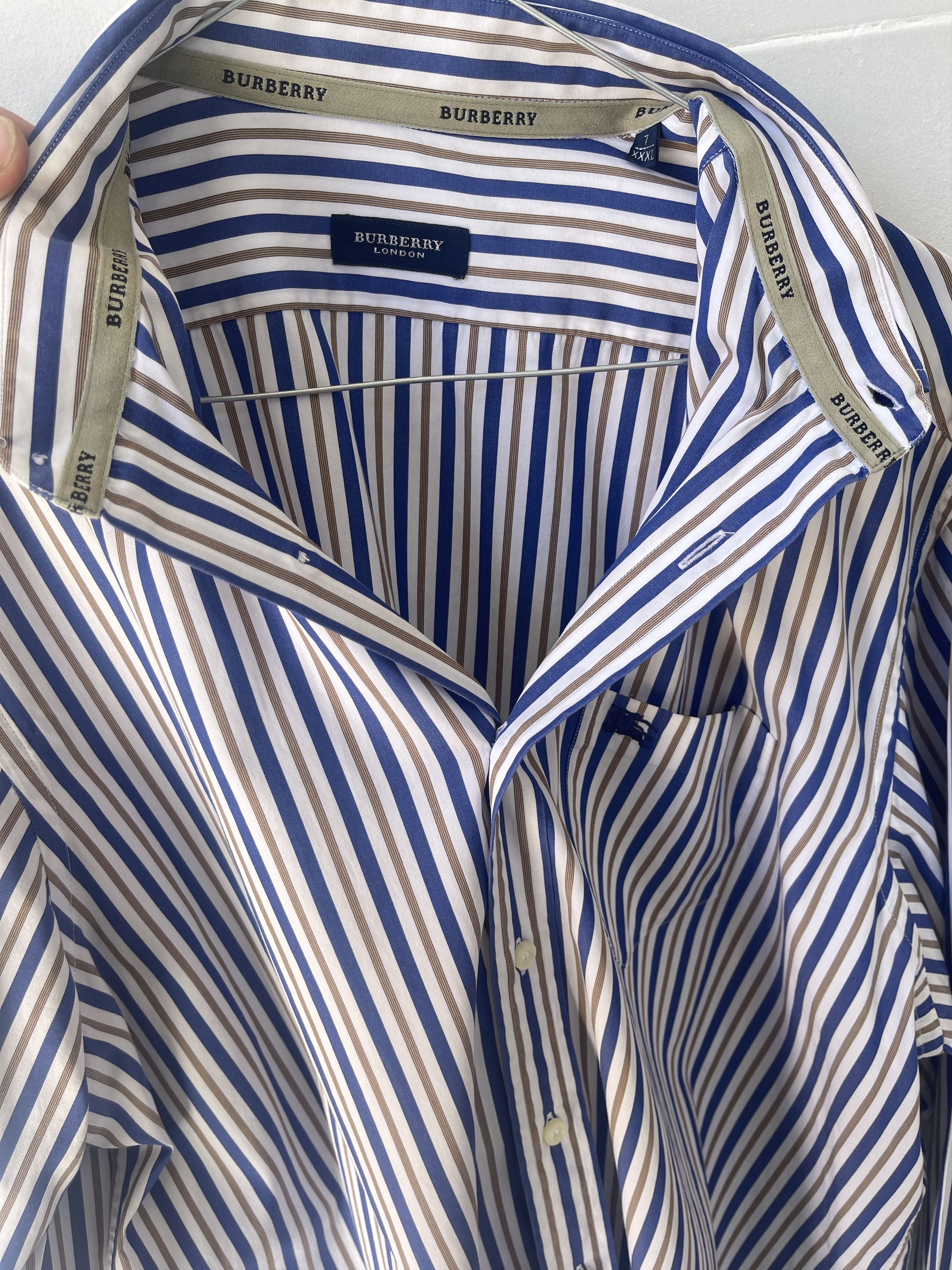 Burberry 🔥 inside collar Burberry striped shirt rare size 5 xl Size US XL / EU 56 / 4 - 13 Thumbnail