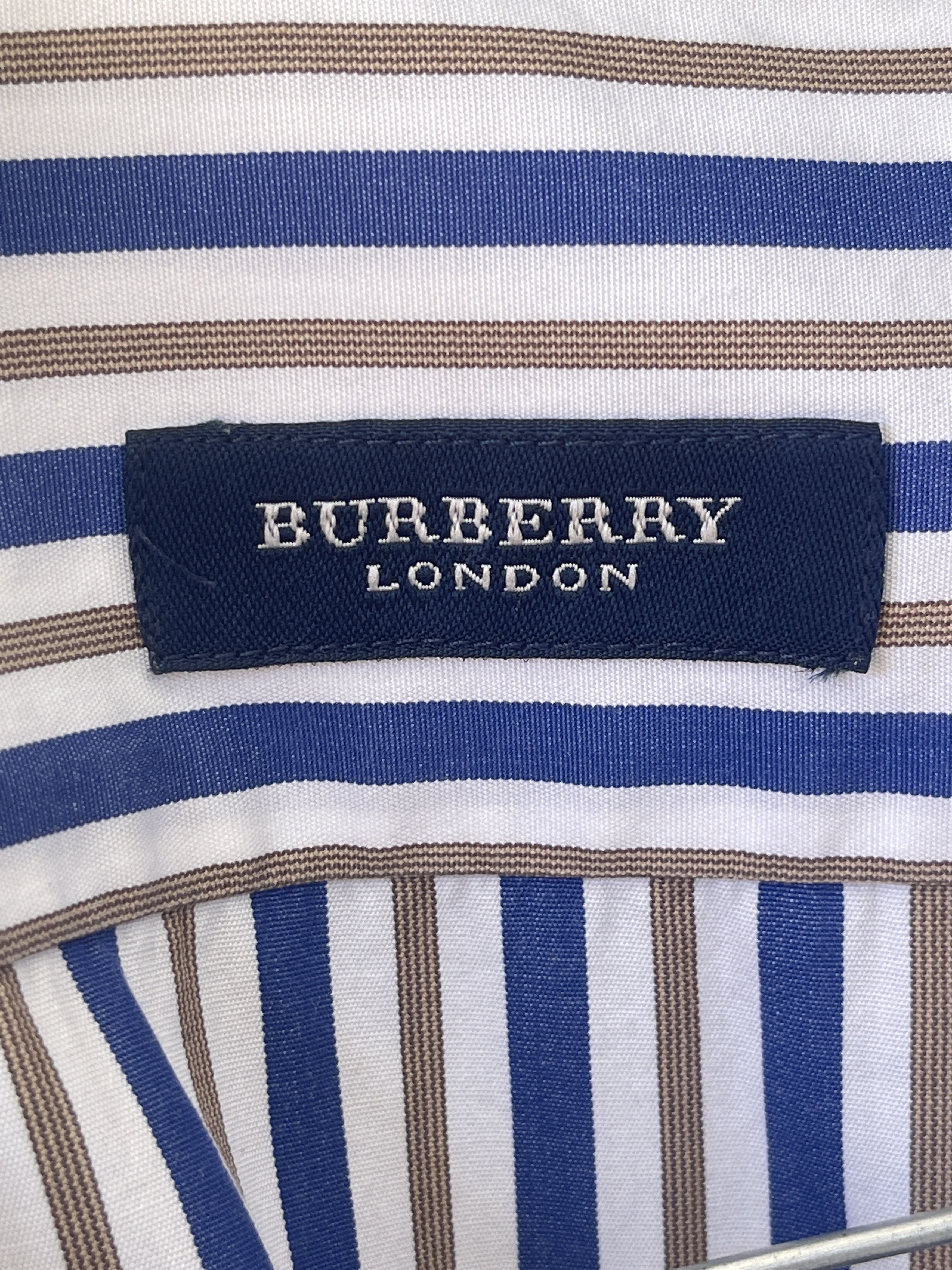 Burberry 🔥 inside collar Burberry striped shirt rare size 5 xl Size US XL / EU 56 / 4 - 11 Thumbnail