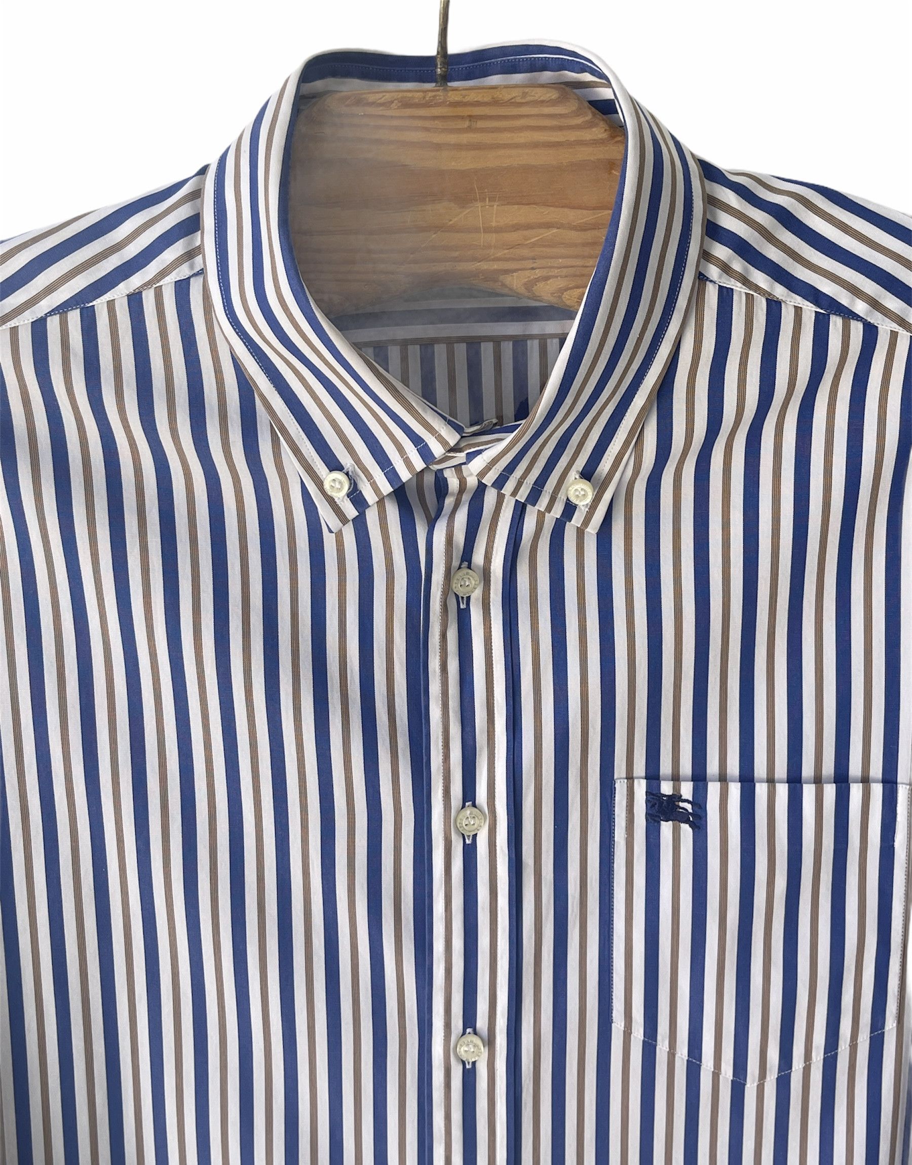 Burberry 🔥 inside collar Burberry striped shirt rare size 5 xl Size US XL / EU 56 / 4 - 2 Thumbnail
