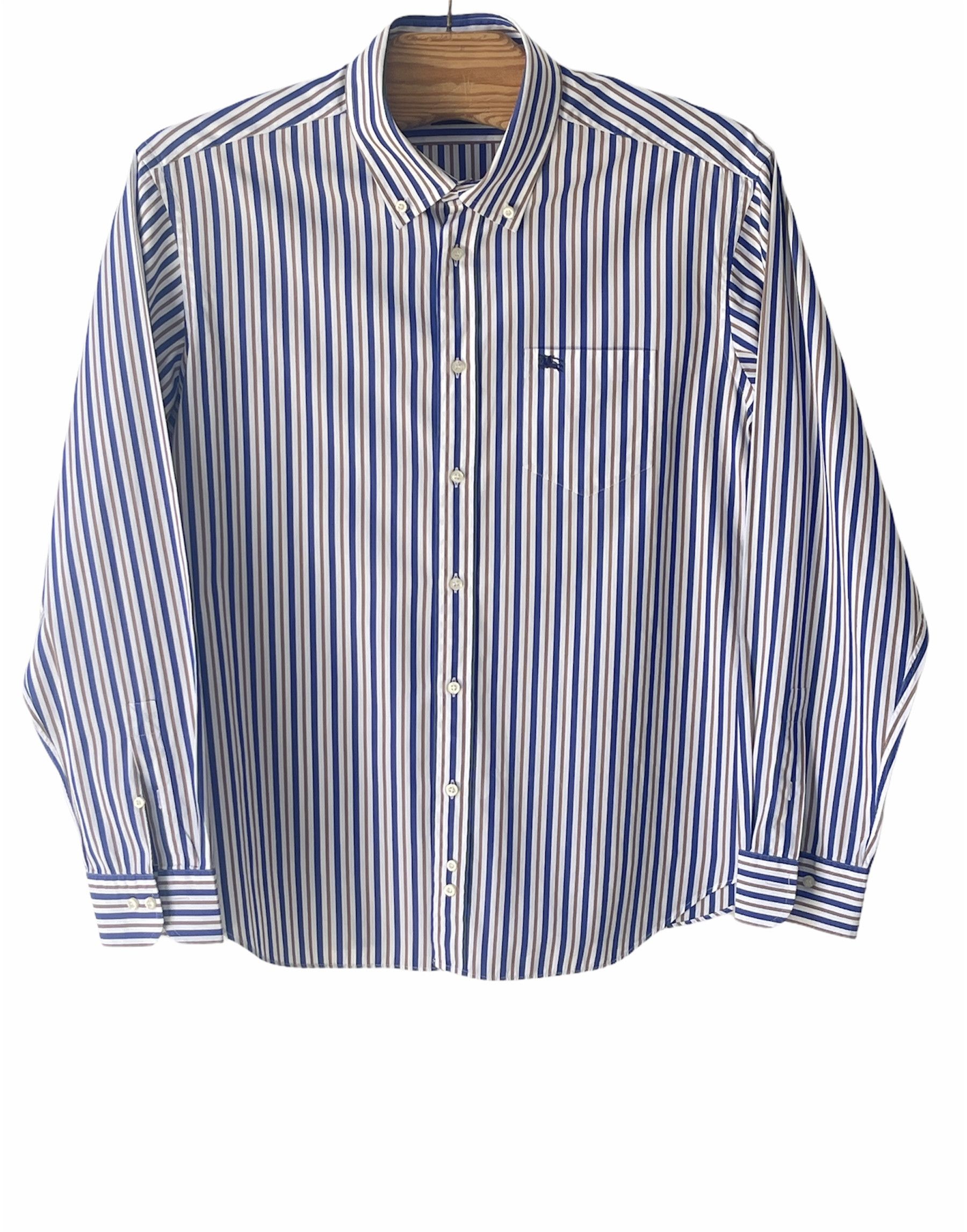 Burberry 🔥 inside collar Burberry striped shirt rare size 5 xl Size US XL / EU 56 / 4 - 3 Thumbnail