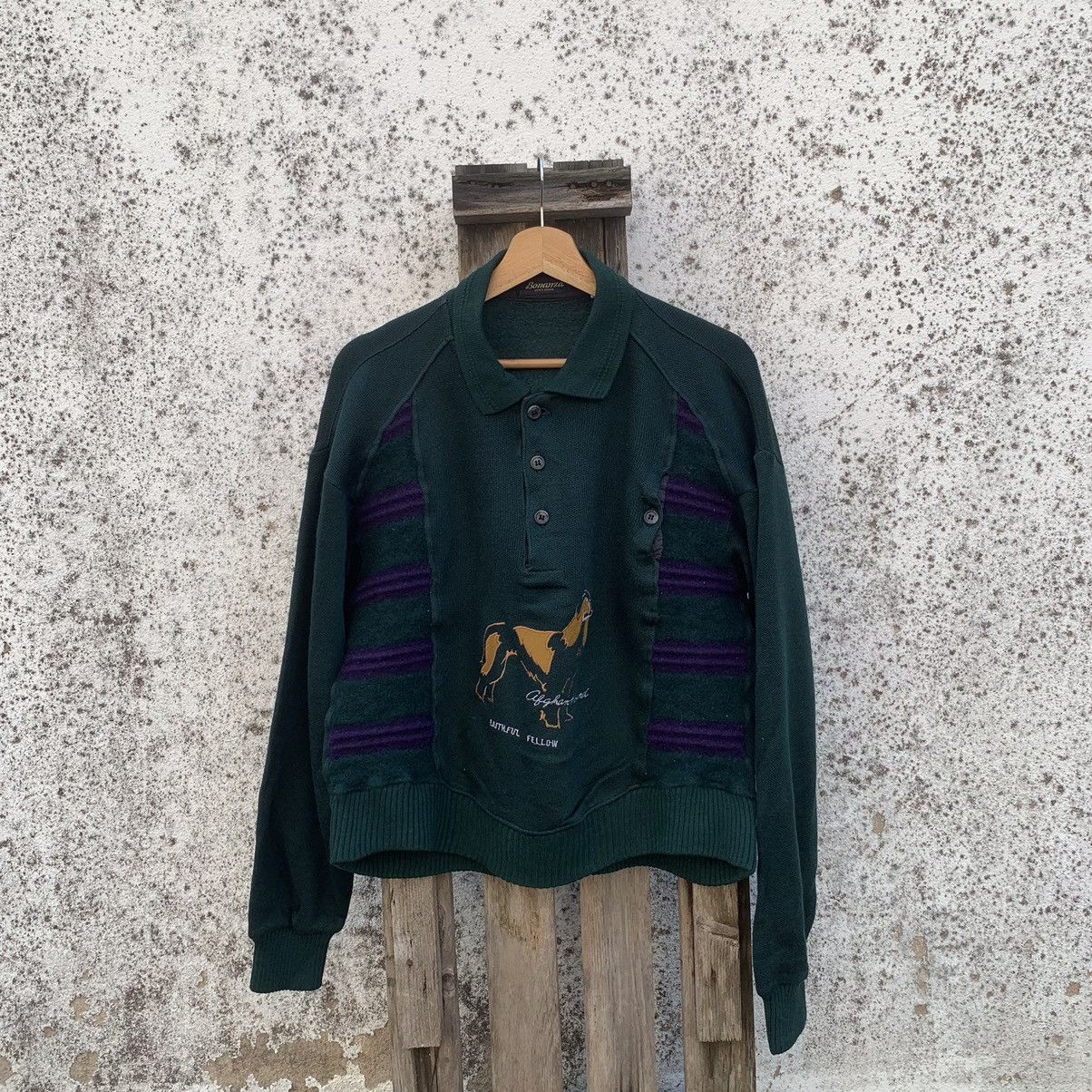 Aran Isles Knitwear × Japanese Brand Vintage Bonanza Knit Sweater Cropped Pullover Jumper Size US M / EU 48-50 / 2 - 1 Thumbnail