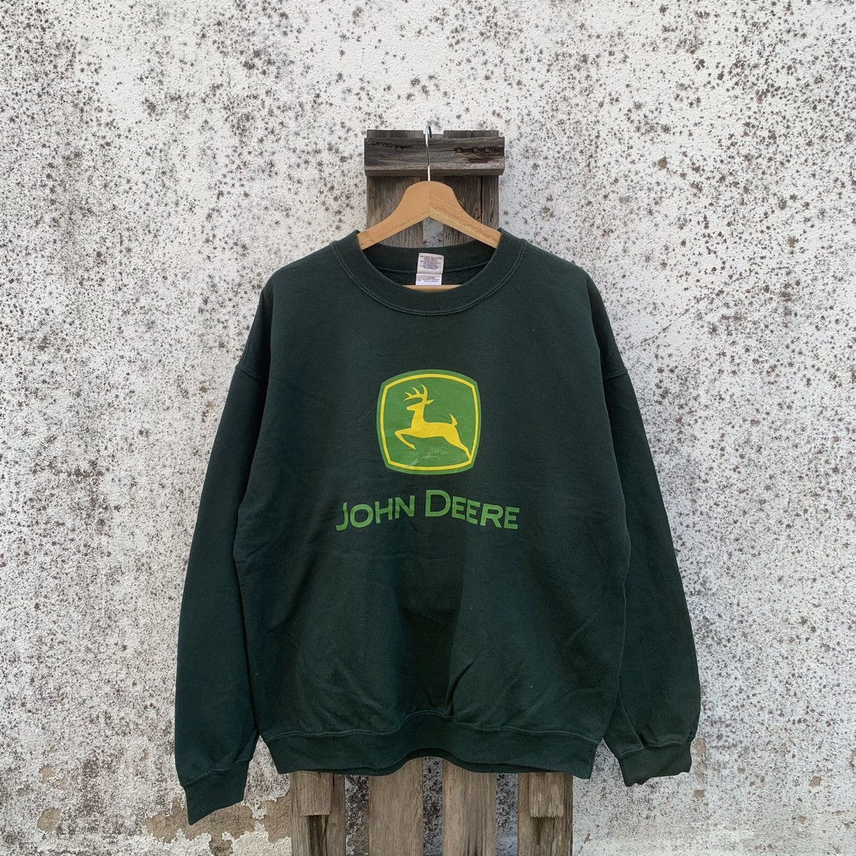 John Deere × Vintage Y2K Vintage John Deere Crewneck Big Logo Sweater Pullover Size US L / EU 52-54 / 3 - 1 Thumbnail