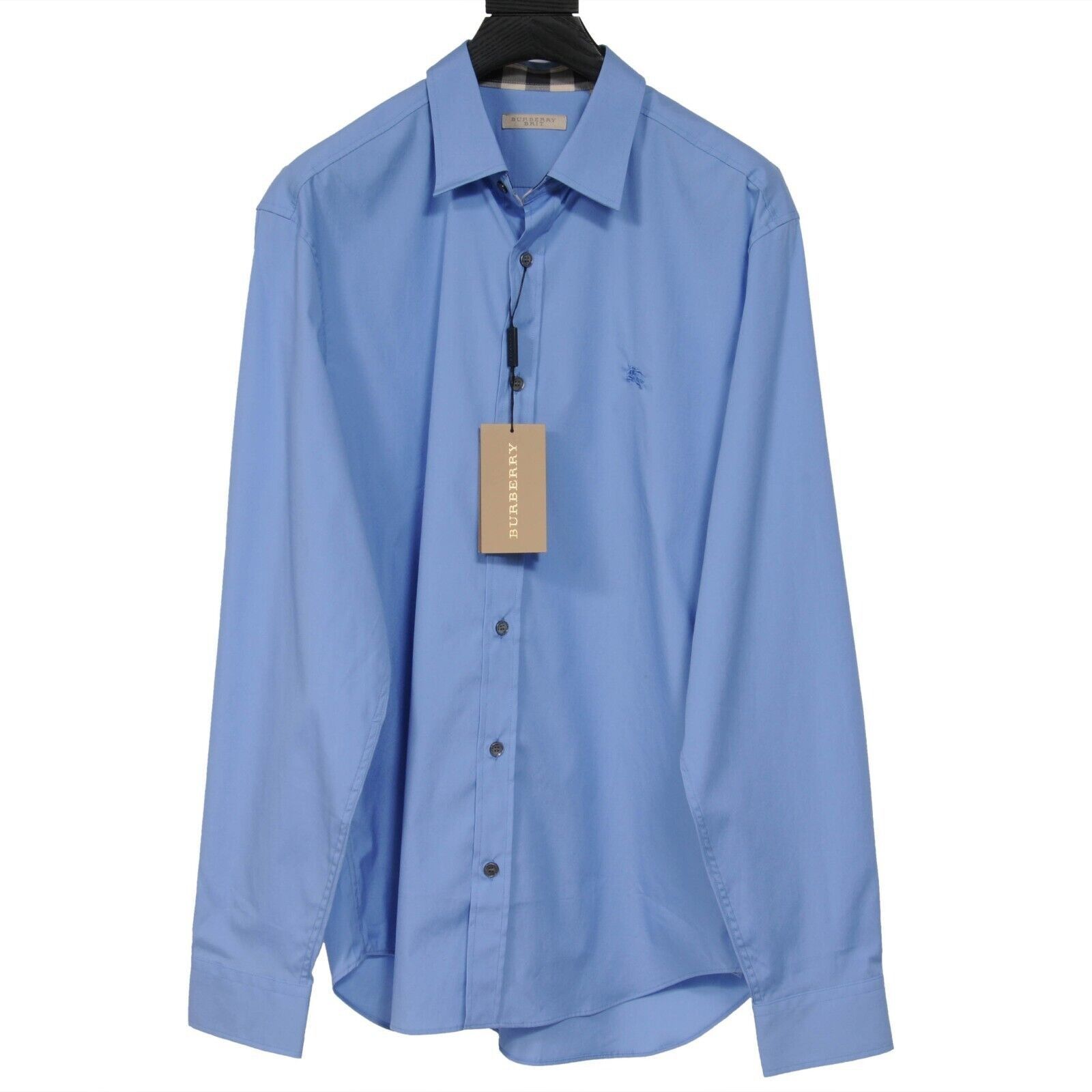 image of Burberry Brit Stretch Button Down Shirt Blue, Men's (Size Large)