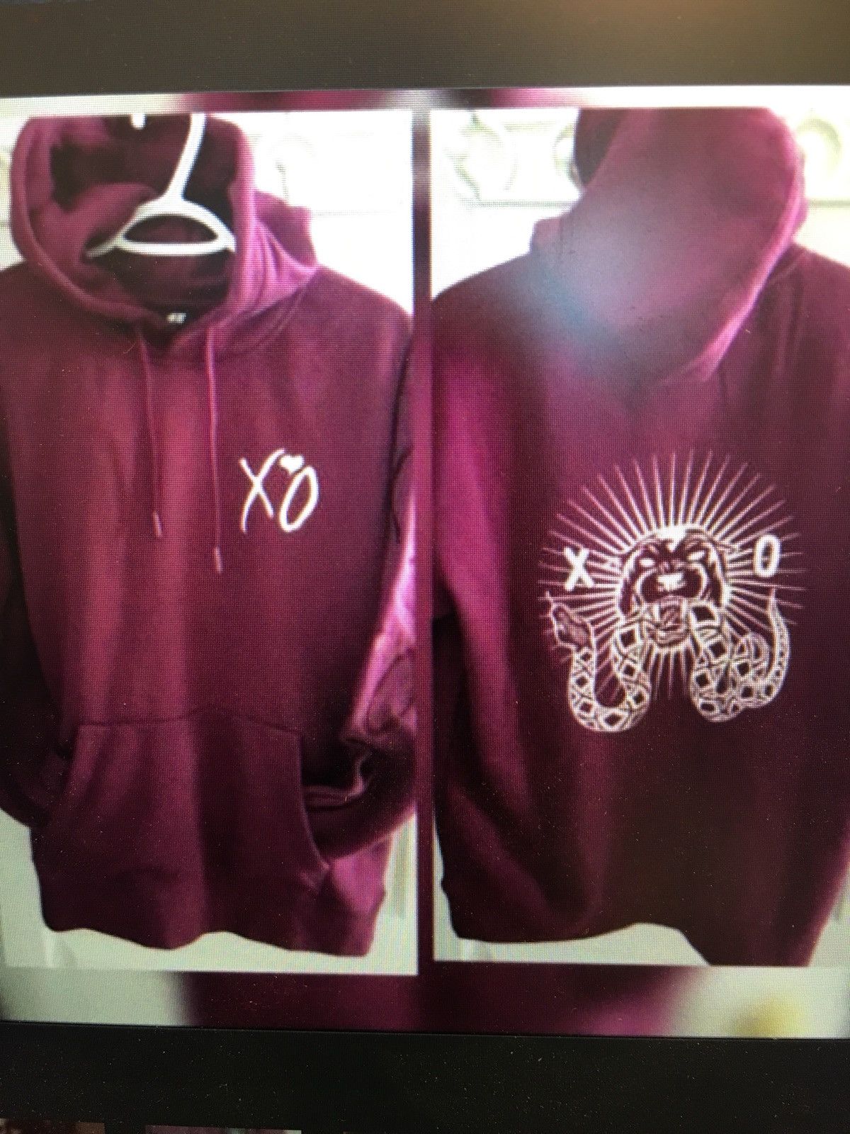 H&m the weeknd shops burgundy hoodie