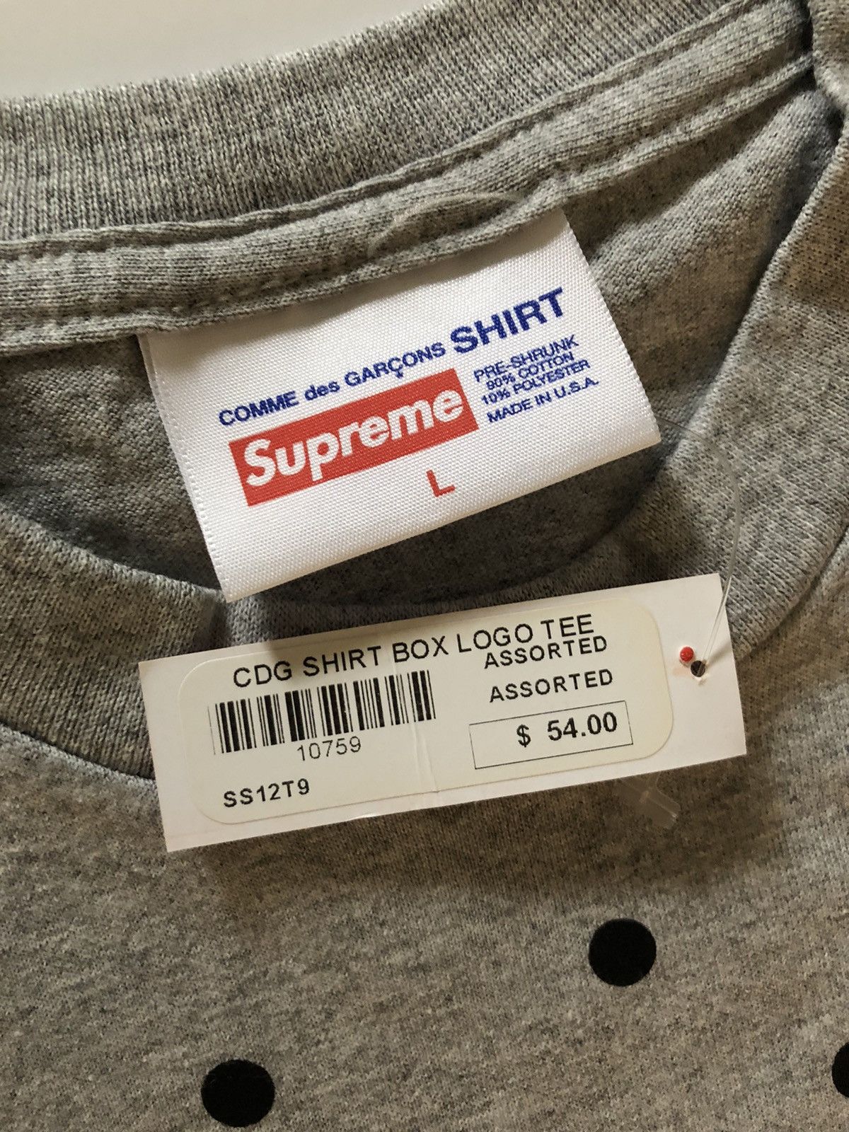 Comme des Garcons CDG Bogo box logo polka dot tee L NEW 2012 Size US L / EU 52-54 / 3 - 4 Thumbnail