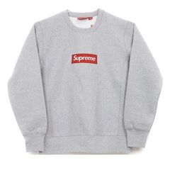 Supreme Grey Box Logo Crewneck | Grailed