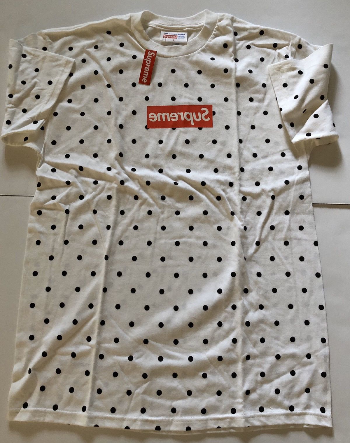 Supreme CDG Polka Dot Box Logo Tee L NEW 2012 Size US L / EU 52-54 / 3 - 1 Thumbnail