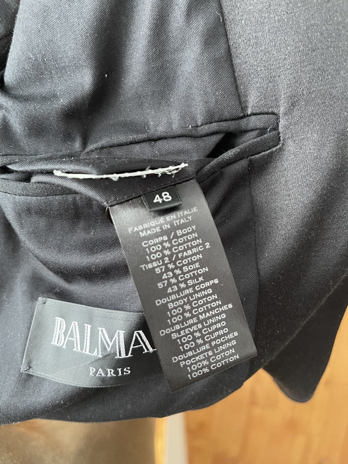 Balmain Balmain Black Silk and Cotton Blazer Size 38R - 9 Thumbnail