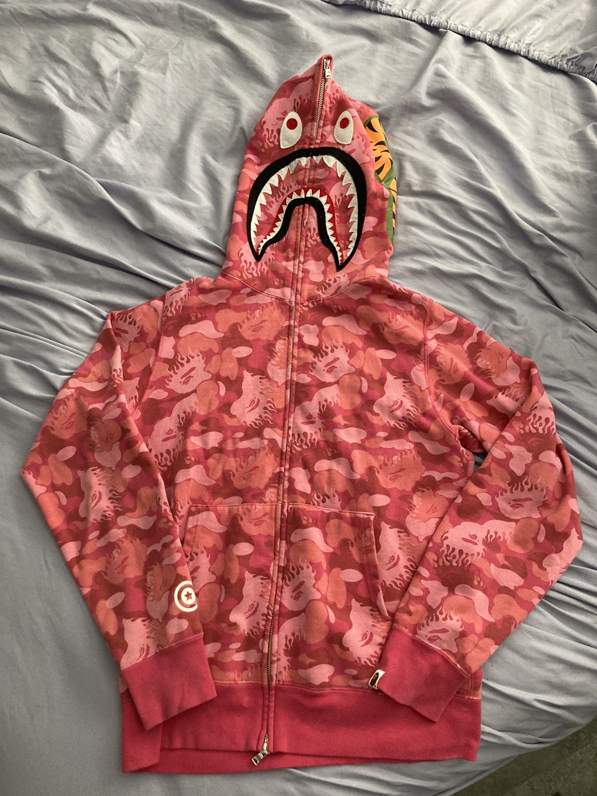 Bape Shark Camo Hoodie Pink - The Hype Room