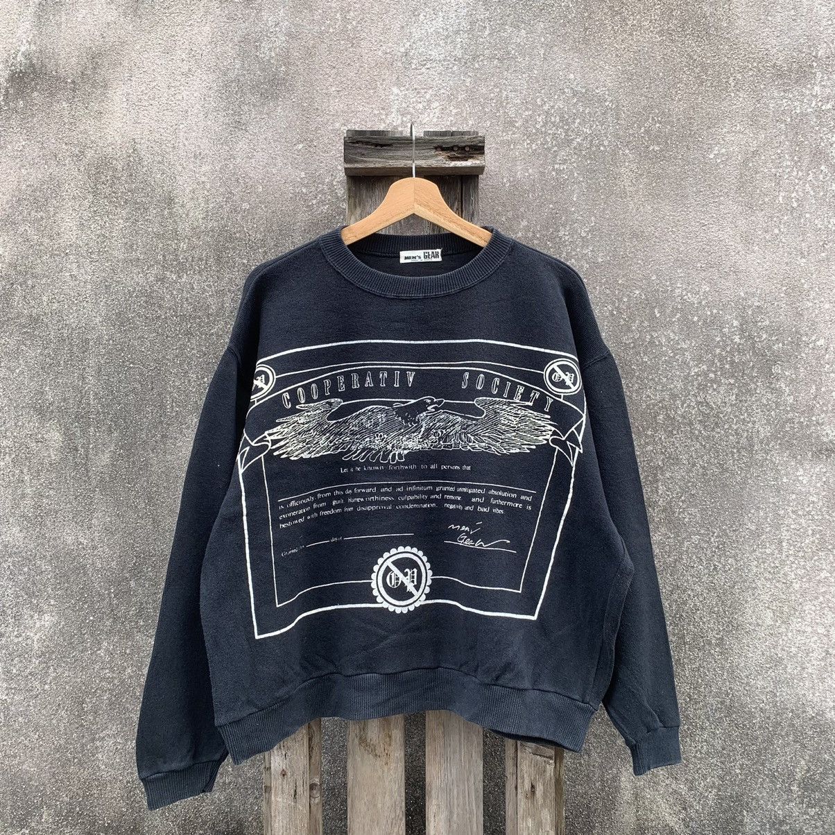 Japanese Brand × Vintage Mens Gear Black Sweater Cropped Baggy Jumper Pullover Size XL / US 12-14 / IT 48-50 - 1 Thumbnail