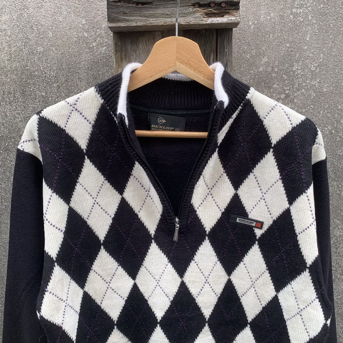 Dunlop × Vintage Vintage Dunlop Racing Motorsport Diamond Pattern Sweater Size US M / EU 48-50 / 2 - 5 Thumbnail
