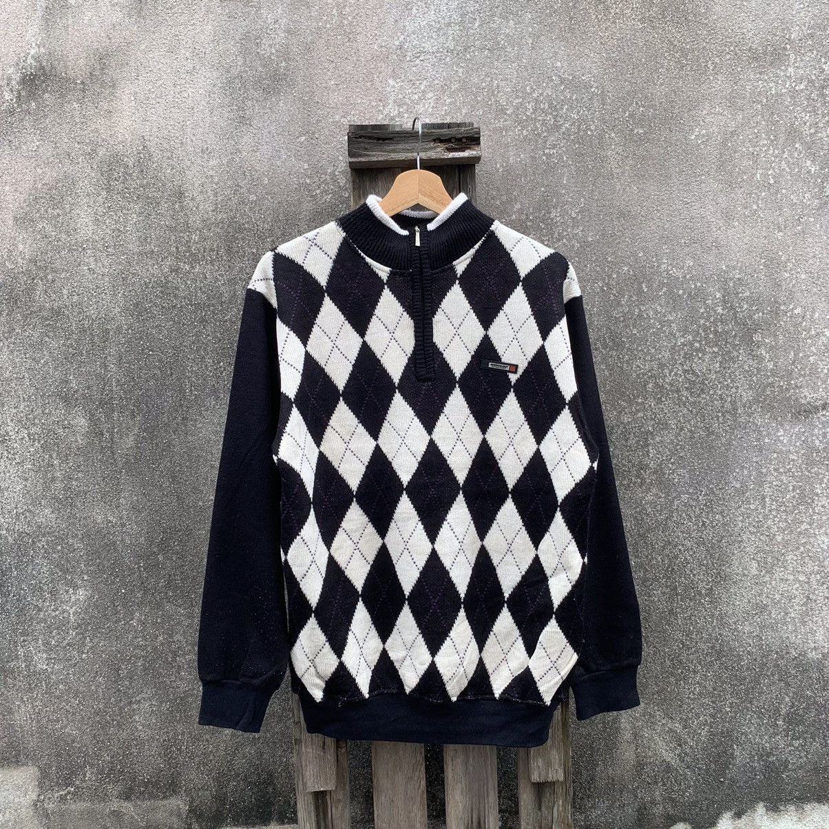 Vintage Dunlop Racing Motorsport Diamond Pattern Sweater