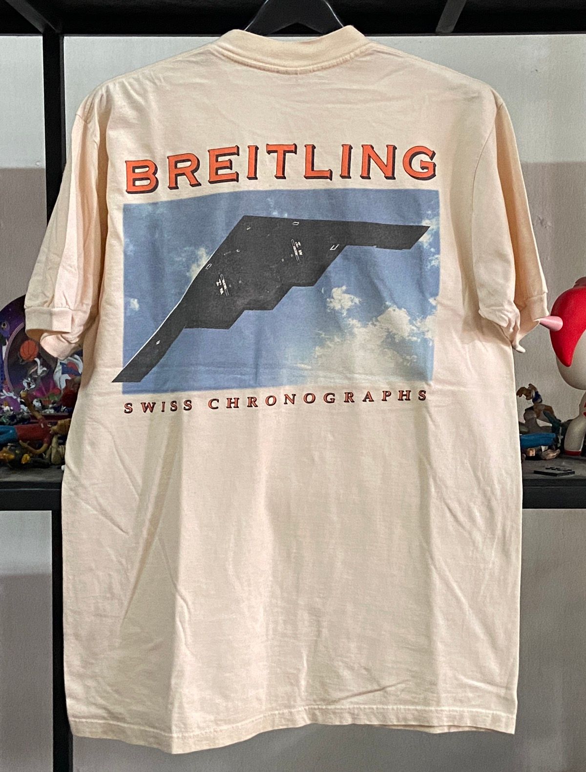 Pre-owned Breitling Vintage  Swiss Chronographs Tshirt In Light Yellow