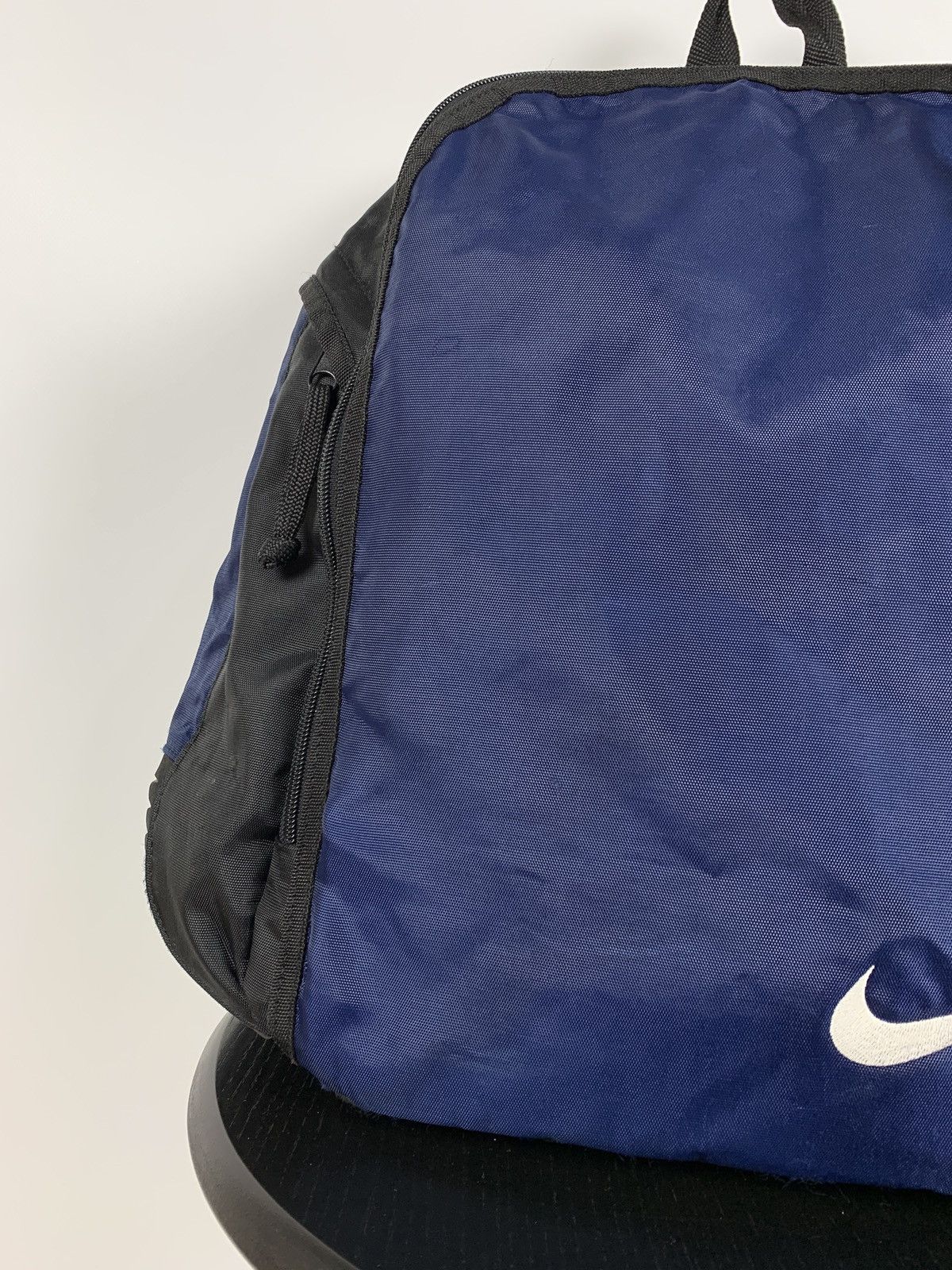 Nike 90s Vintage Nike Swoosh Nylon Black/Blue Backpack Bag Size ONE SIZE - 12 Thumbnail