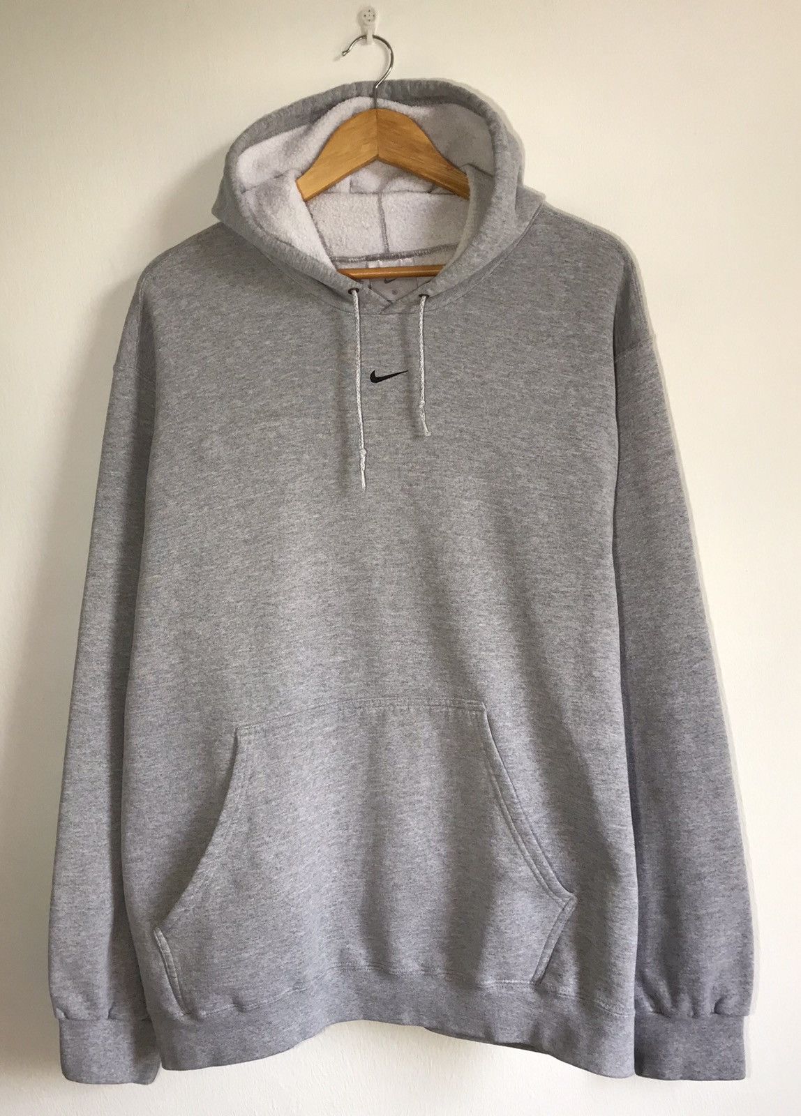 Vintage Nike Mini Swoosh Hoodie Travis Scott Gray Colour