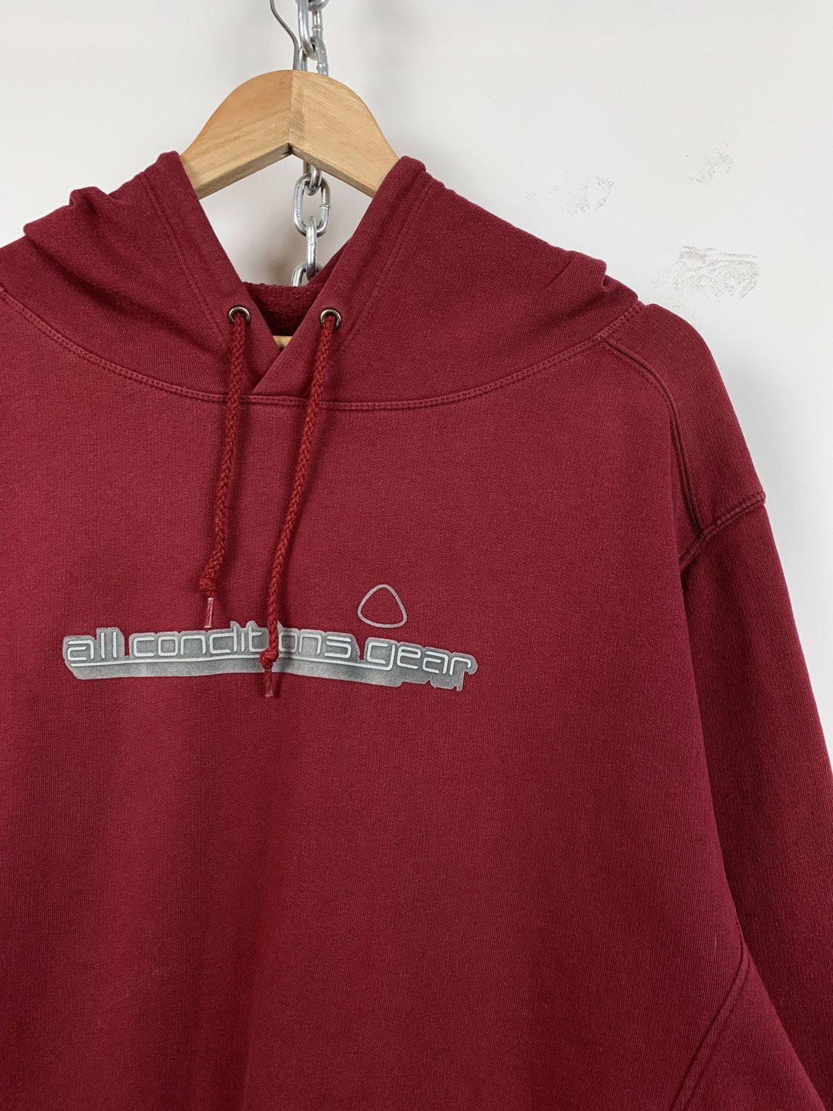 Nike 90s Vintage Nike ACG Distressed Burgundy Y2K Hoodie Size US L / EU 52-54 / 3 - 4 Thumbnail