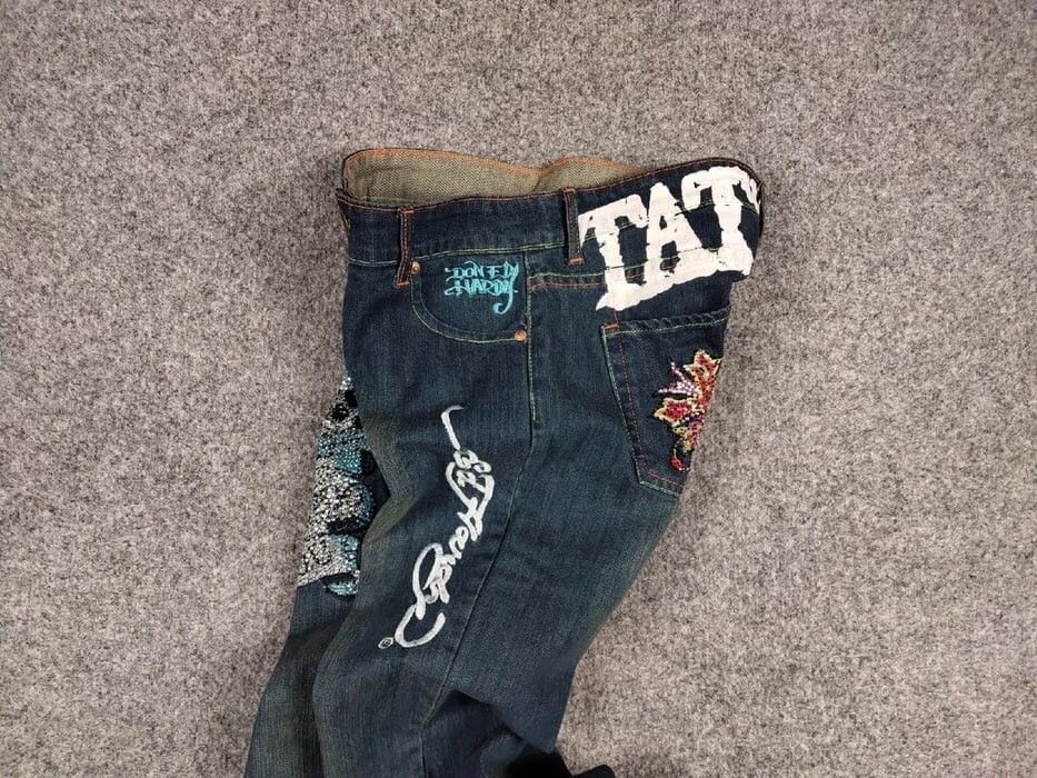 Ed Hardy 🔥 Ed Hardy x Christian Audigier Vintage Tattoo Denim Jeans Size US 30 / EU 46 - 18 Thumbnail
