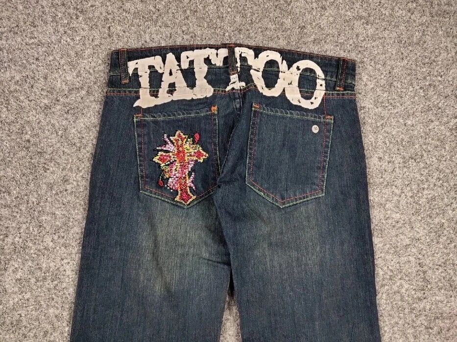 Ed Hardy 🔥 Ed Hardy x Christian Audigier Vintage Tattoo Denim Jeans Size US 30 / EU 46 - 15 Thumbnail