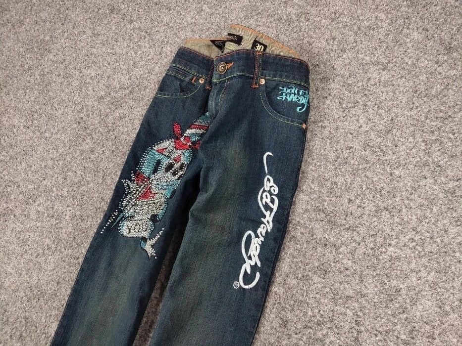 Ed Hardy 🔥 Ed Hardy x Christian Audigier Vintage Tattoo Denim Jeans Size US 30 / EU 46 - 4 Thumbnail