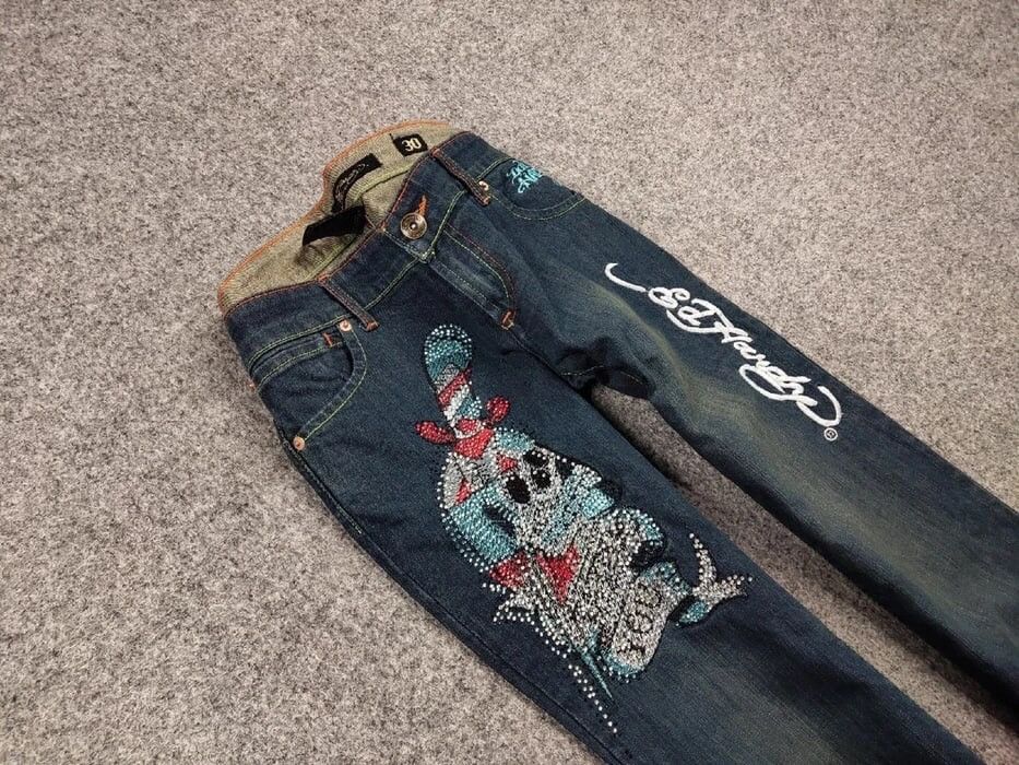 Ed Hardy 🔥 Ed Hardy x Christian Audigier Vintage Tattoo Denim Jeans Size US 30 / EU 46 - 9 Thumbnail