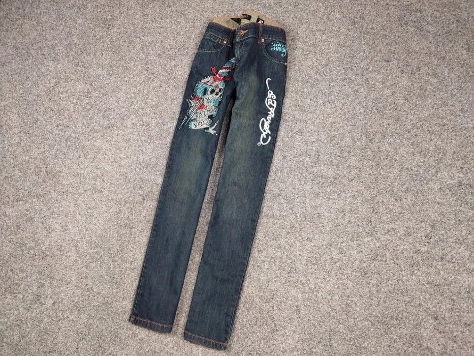 Ed Hardy 🔥 Ed Hardy x Christian Audigier Vintage Tattoo Denim Jeans Size US 30 / EU 46 - 3 Thumbnail