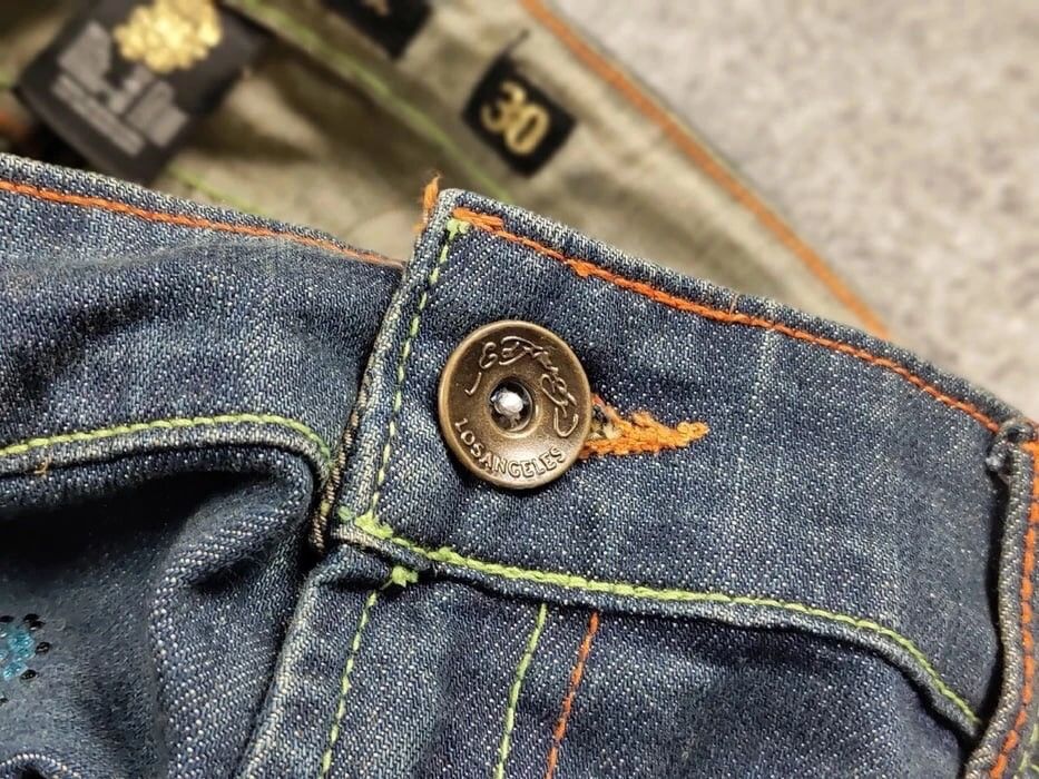 Ed Hardy 🔥 Ed Hardy x Christian Audigier Vintage Tattoo Denim Jeans Size US 30 / EU 46 - 20 Thumbnail