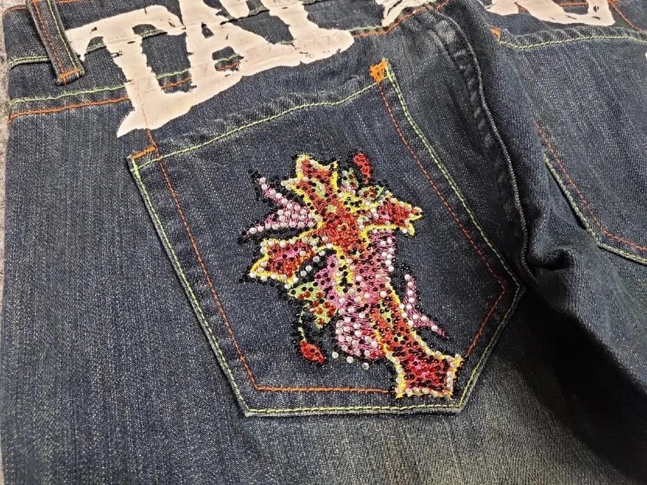 Ed Hardy 🔥 Ed Hardy x Christian Audigier Vintage Tattoo Denim Jeans Size US 30 / EU 46 - 16 Thumbnail