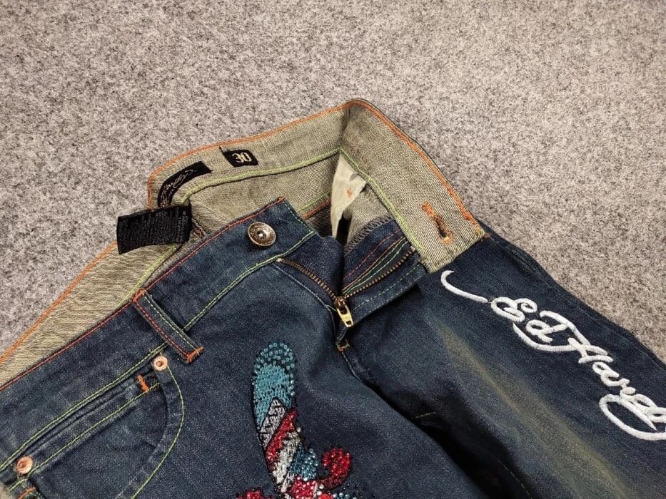 Ed Hardy 🔥 Ed Hardy x Christian Audigier Vintage Tattoo Denim Jeans Size US 30 / EU 46 - 13 Thumbnail