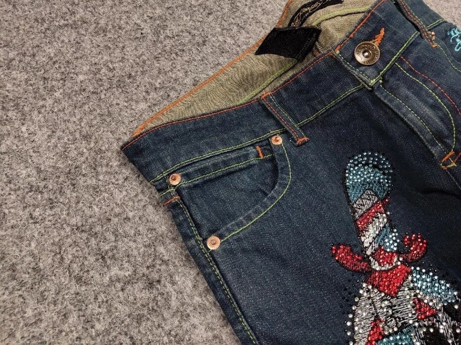 Ed Hardy 🔥 Ed Hardy x Christian Audigier Vintage Tattoo Denim Jeans Size US 30 / EU 46 - 12 Thumbnail