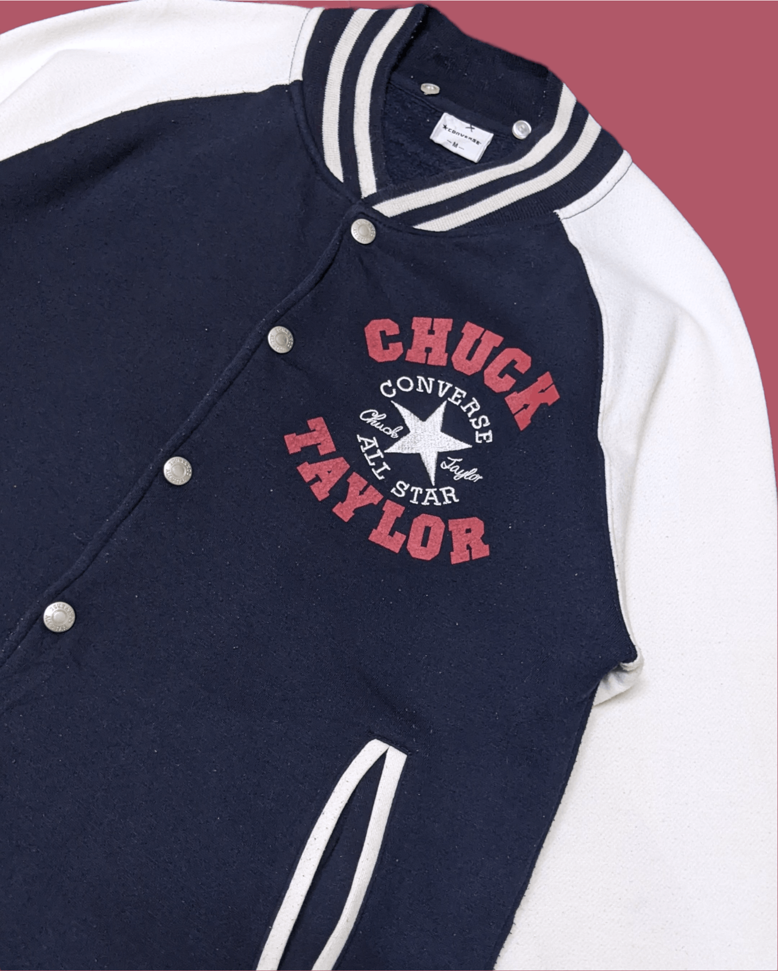 Converse × Vintage Vintage Converse Chuck Taylor Embroidered Varsity Jacket Size US M / EU 48-50 / 2 - 3 Thumbnail