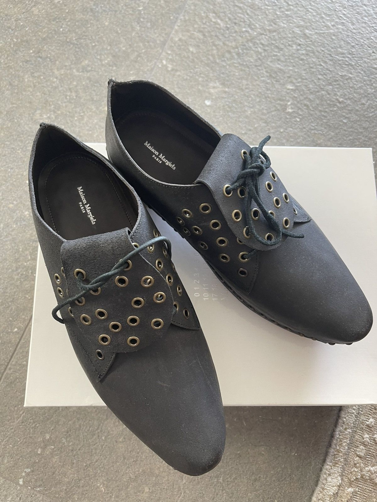 Maison Margiela Worn Once, Black Metal Toe Derbys Size US 12 / EU 45 - 16 Thumbnail