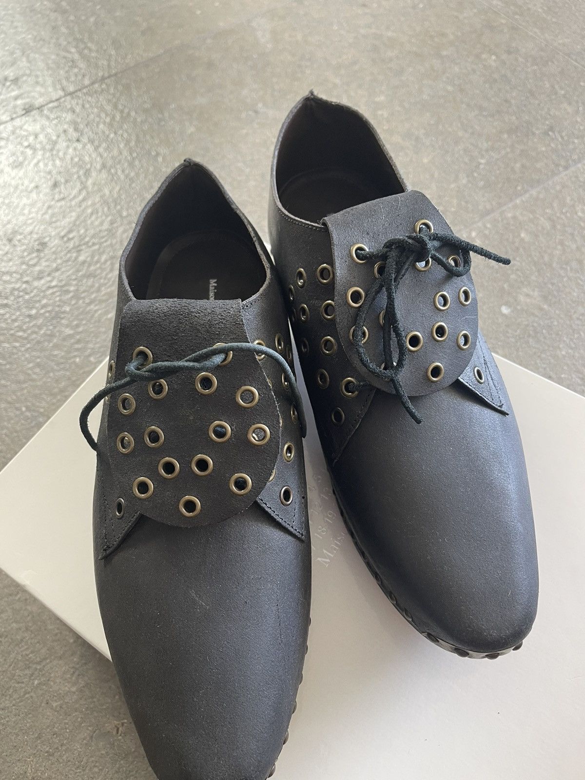 Maison Margiela Worn Once, Black Metal Toe Derbys Size US 12 / EU 45 - 8 Thumbnail