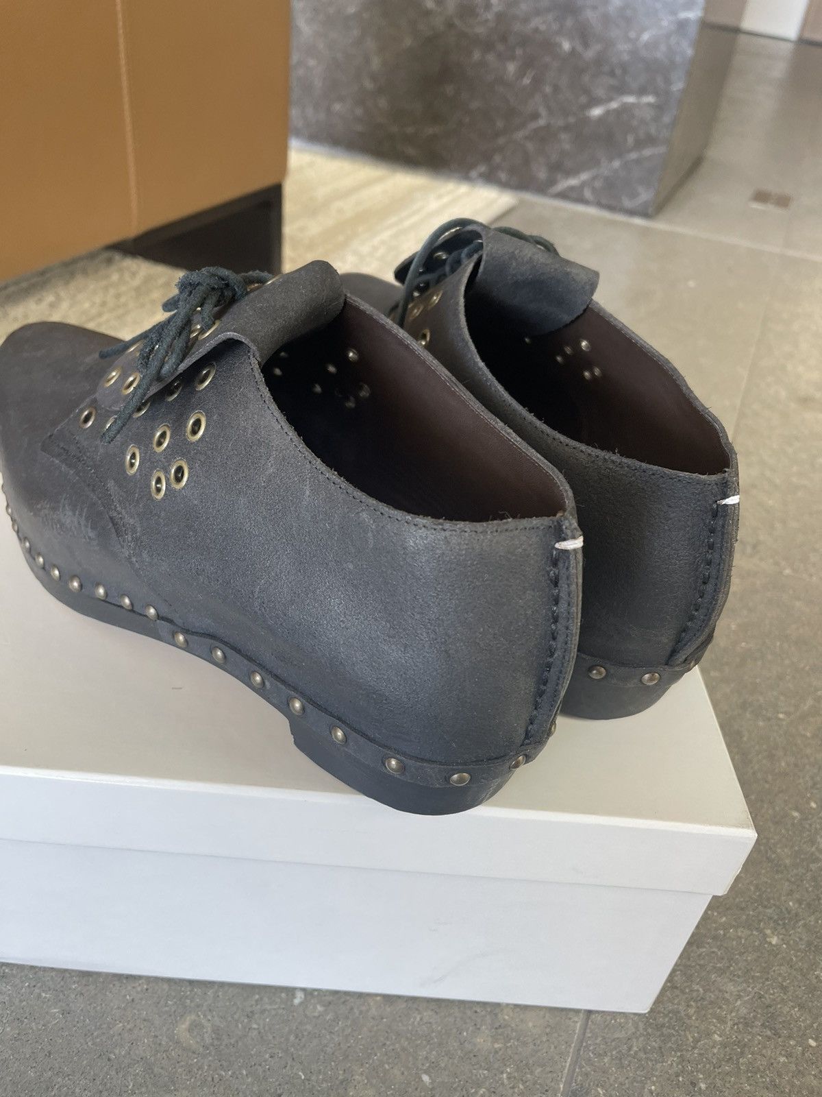 Maison Margiela Worn Once, Black Metal Toe Derbys Size US 12 / EU 45 - 14 Thumbnail