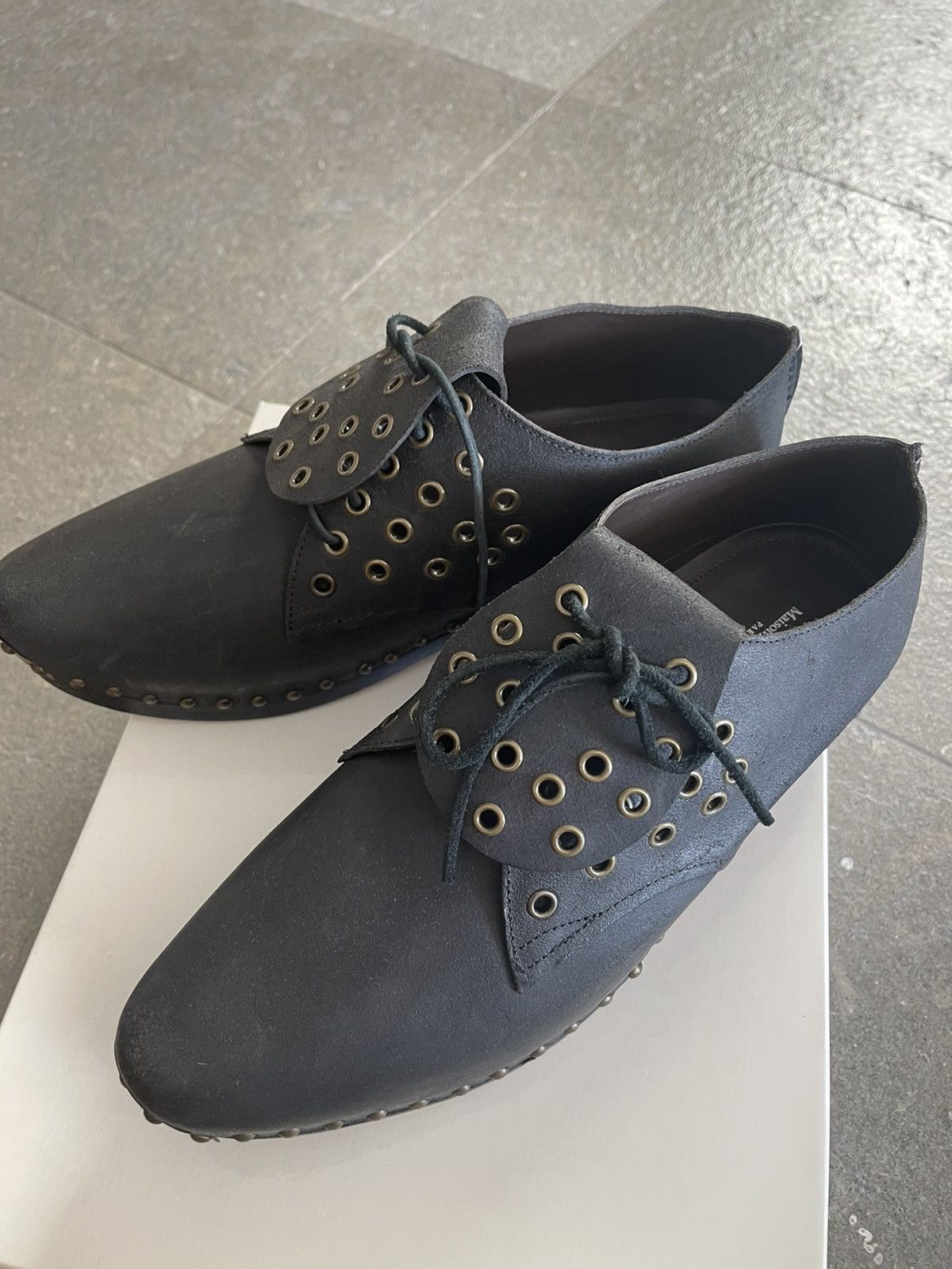 Maison Margiela Worn Once, Black Metal Toe Derbys Size US 12 / EU 45 - 12 Thumbnail