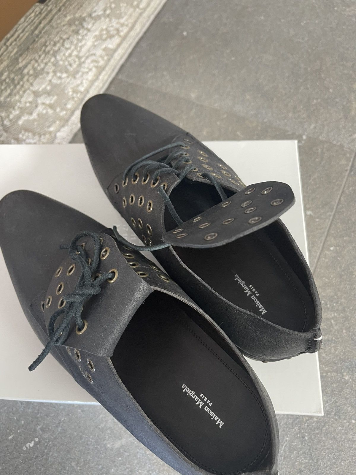 Maison Margiela Worn Once, Black Metal Toe Derbys Size US 12 / EU 45 - 10 Thumbnail