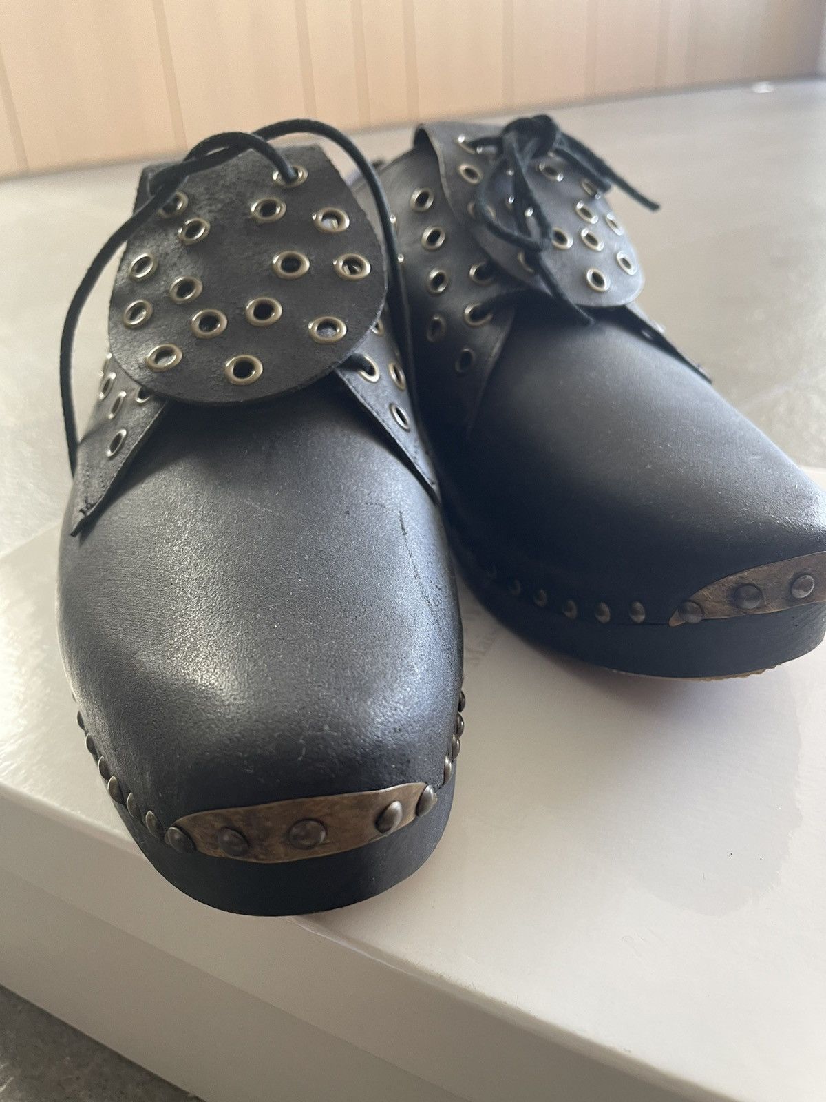 Maison Margiela Worn Once, Black Metal Toe Derbys Size US 12 / EU 45 - 7 Thumbnail