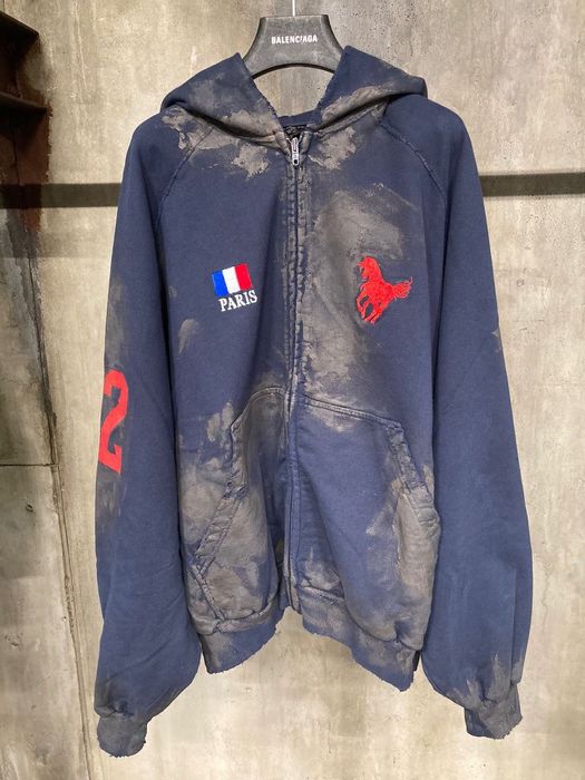 ファッションBalenciaga Distressed Polo Set Hoodie 1