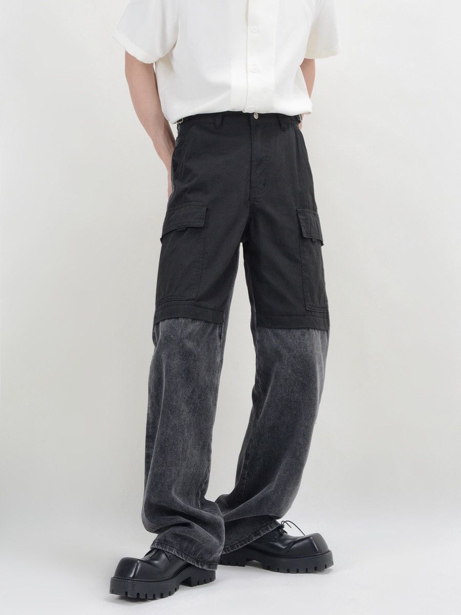 Black y2k two tone patchwork denim jeans