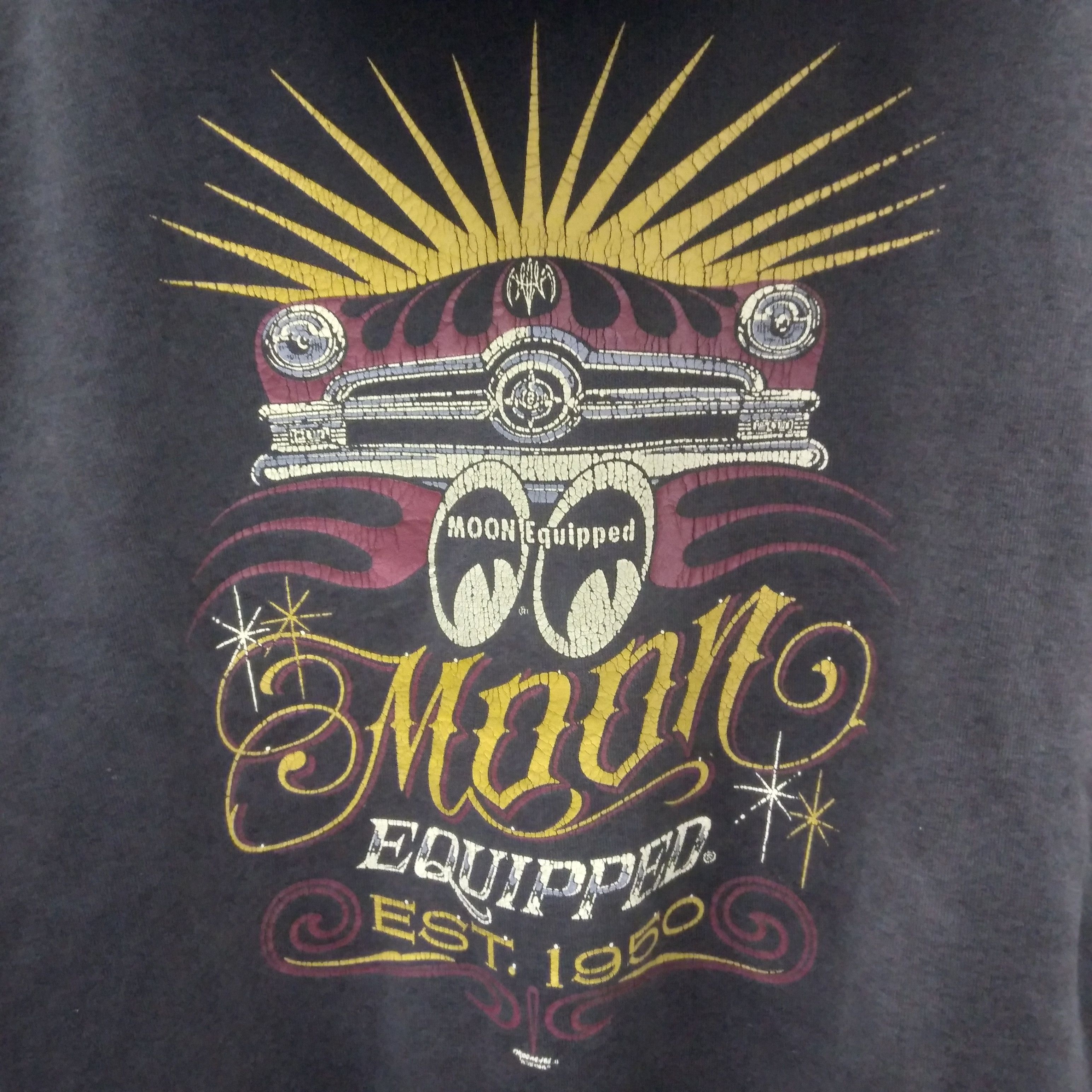 Japanese Brand × Vintage VTG Moon Equipped Sunfaded Hoodie Sweatshirt Size US M / EU 48-50 / 2 - 2 Thumbnail
