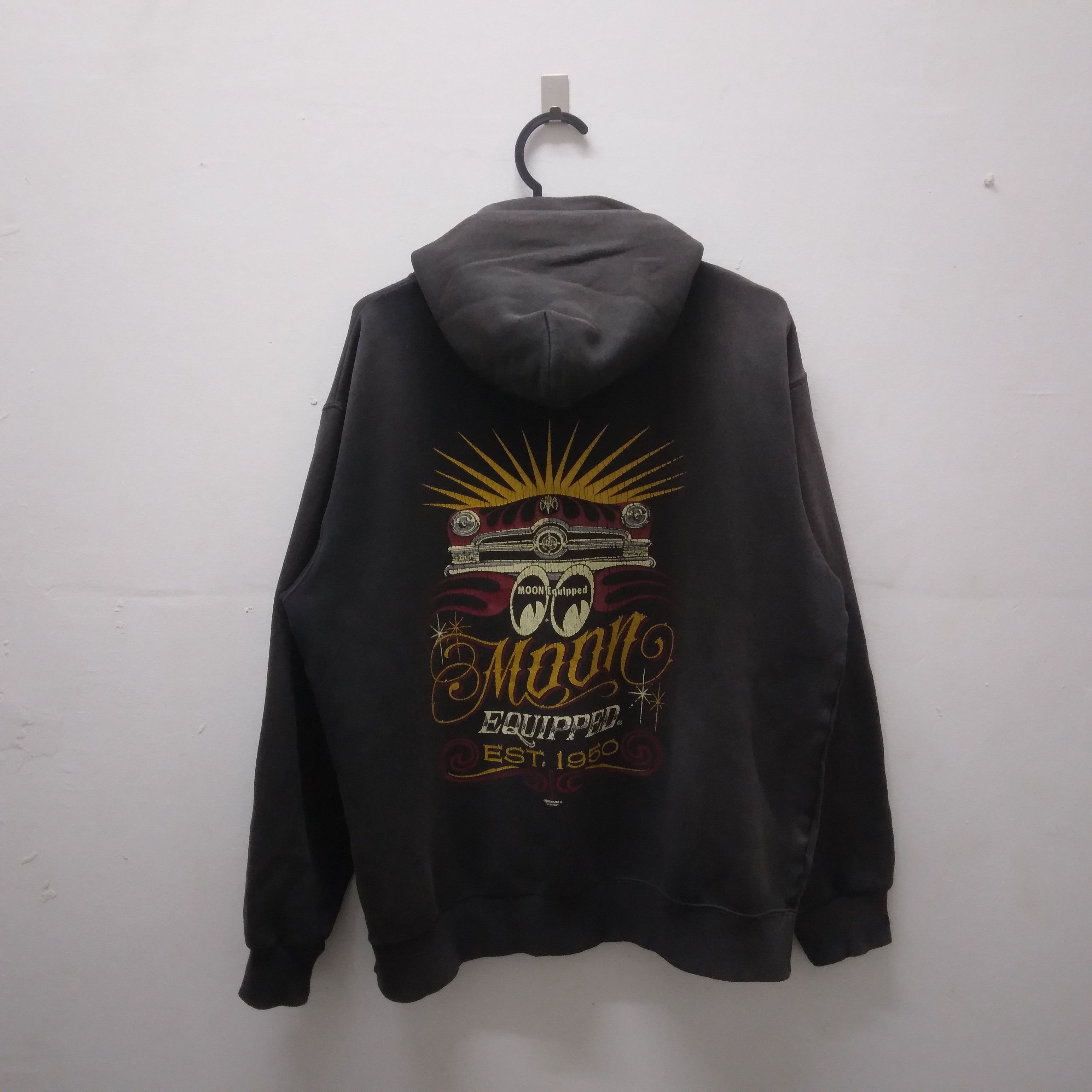 Japanese Brand × Vintage VTG Moon Equipped Sunfaded Hoodie Sweatshirt Size US M / EU 48-50 / 2 - 1 Thumbnail