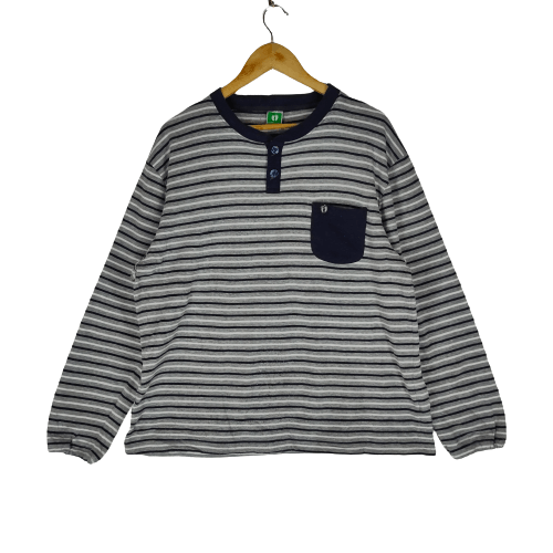Hang Ten Vintage HANG TEN Stripe Embroidery Logo Pullover Sweatshirt Size US L / EU 52-54 / 3 - 1 Thumbnail