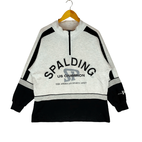 Rap Tees Vintage SPALDING Big Embroidery SpellOut Hip Hop Sweater Size US L / EU 52-54 / 3 - 1 Thumbnail