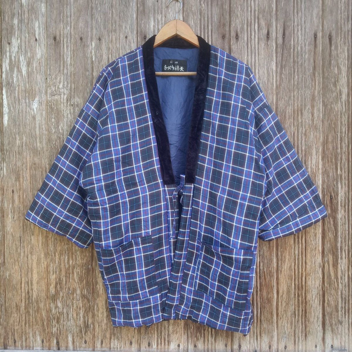 Japanese Brand Rare!! Blue Checkered Japanese Kimono Japan Size US M / EU 48-50 / 2 - 1 Thumbnail