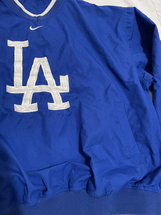 VTG Los Angeles Dodgers NIKE Blue Pullover Windbreaker Warmup Jacket  Men's XXL