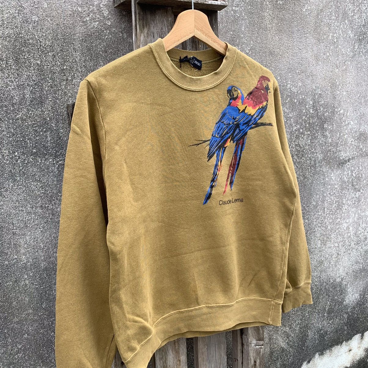 Japanese Brand × Vintage Vintage CLAUDELEMA Crewneck Parrots Sweater Cropped Pullover Size US S / EU 44-46 / 1 - 2 Thumbnail