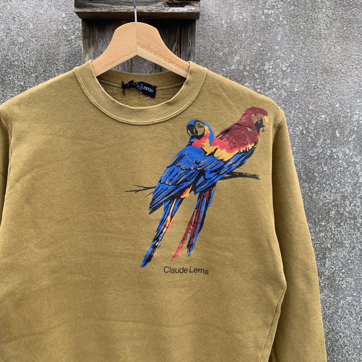 Japanese Brand × Vintage Vintage CLAUDELEMA Crewneck Parrots Sweater Cropped Pullover Size US S / EU 44-46 / 1 - 3 Thumbnail