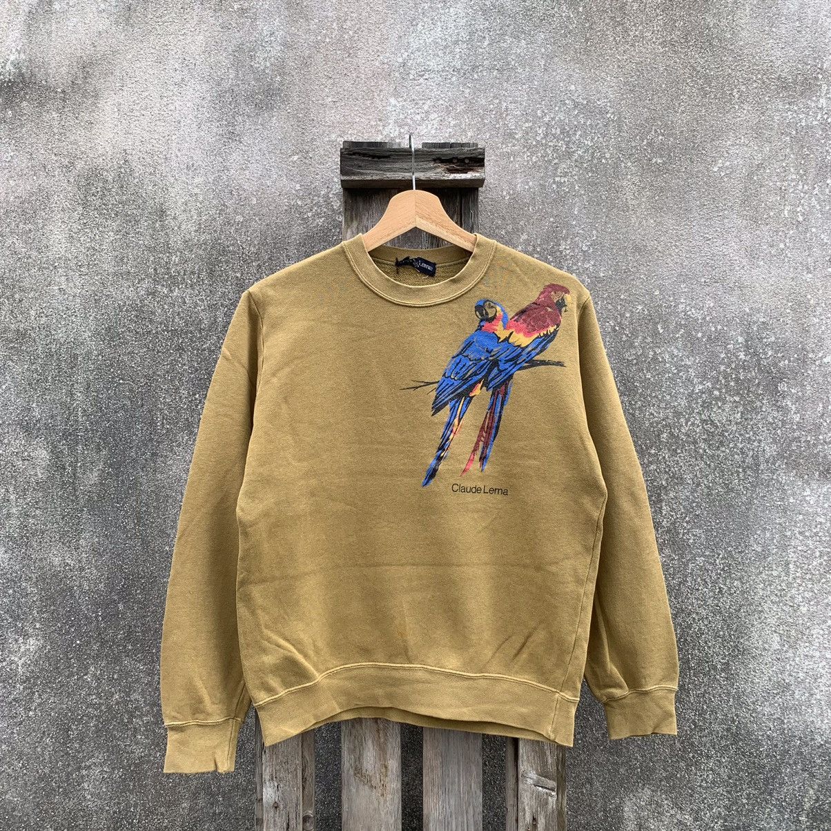 Japanese Brand × Vintage Vintage CLAUDELEMA Crewneck Parrots Sweater Cropped Pullover Size US S / EU 44-46 / 1 - 1 Thumbnail