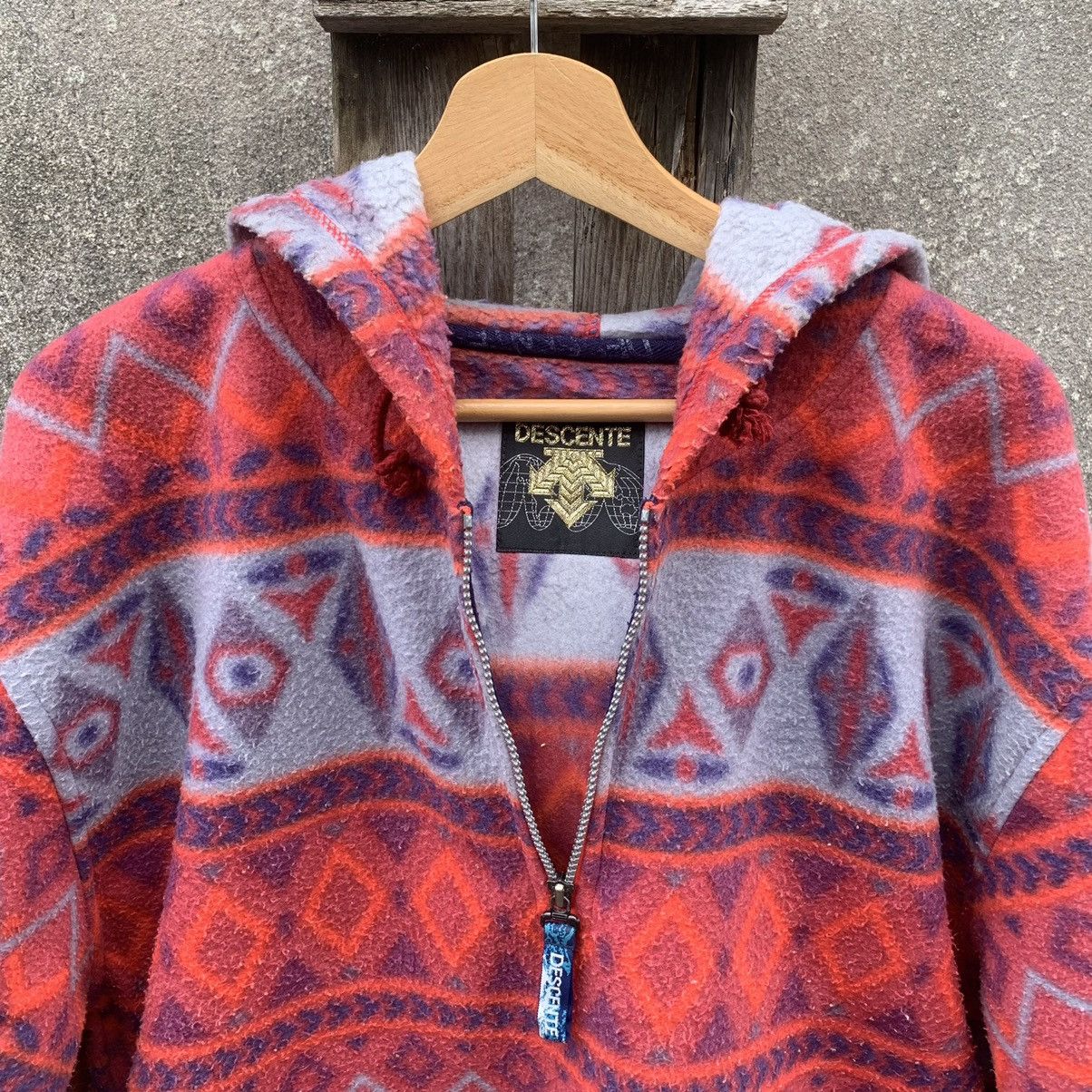 Art Comes First × Descente × Japanese Brand Vintage Descente Quarter Zips Baggy Tribal Design Sweater Size US XL / EU 56 / 4 - 5 Thumbnail