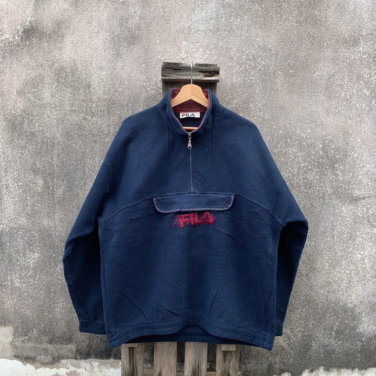 Fila × Vintage Vintage Fila IceTech HalfZip SpellOut Baggy Sweater Pullover Size US XL / EU 56 / 4 - 1 Thumbnail